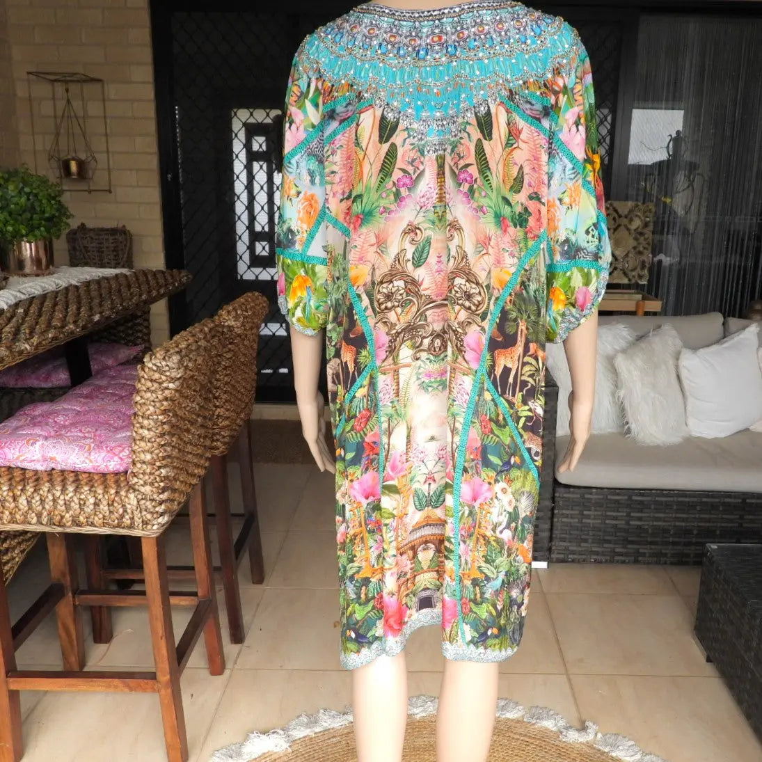 Jungle sleeve dress Jungle 3/4 sleeve Embellished Dress Kaftans that Bling  Kaftans that Bling