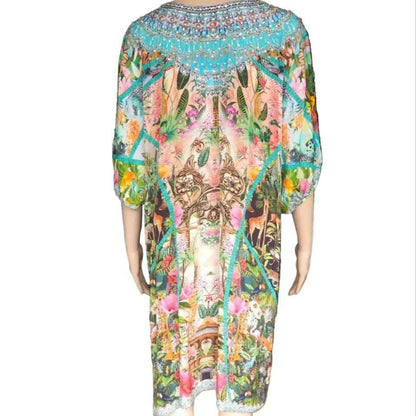 Jungle sleeve embellished dress