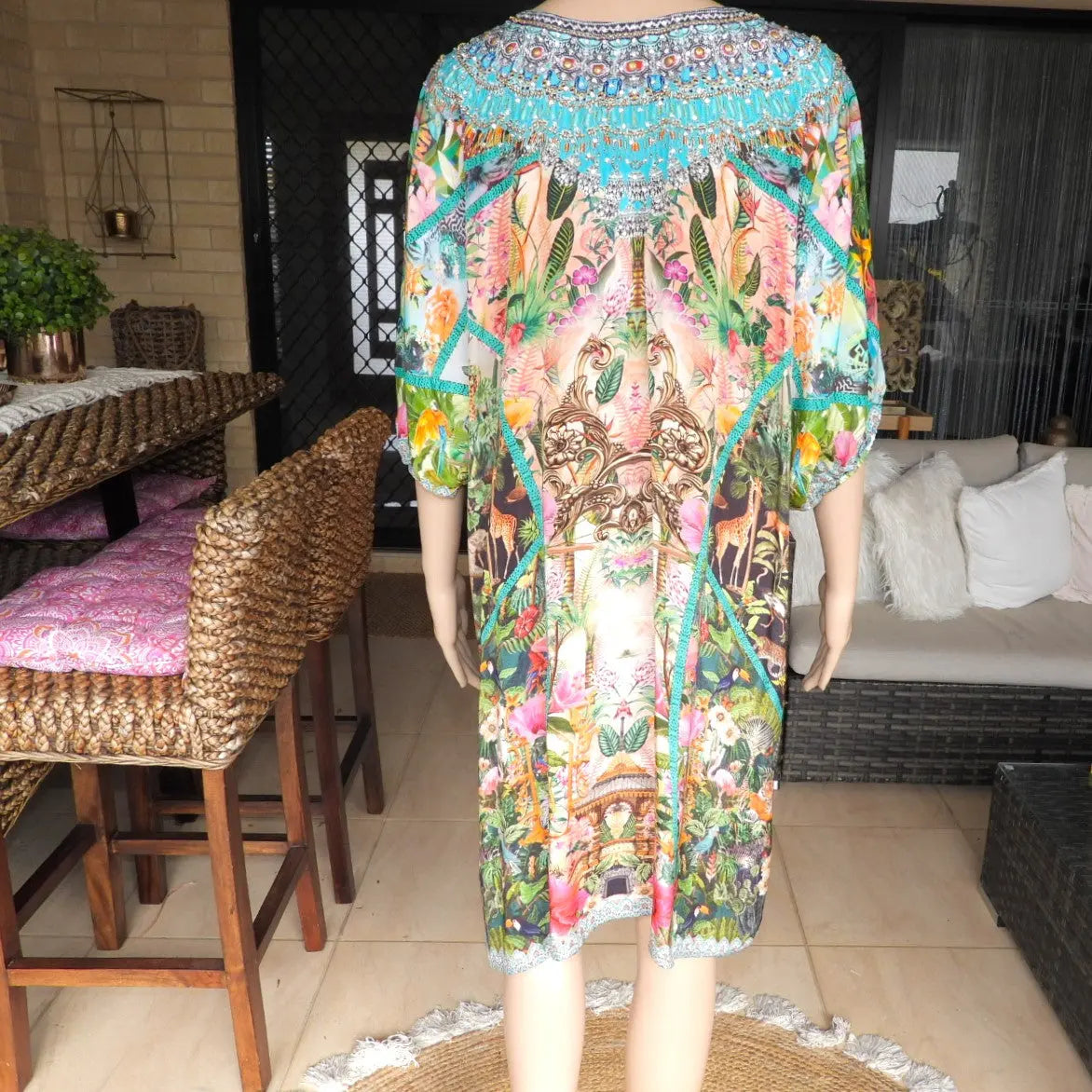 Jungle sleeve dress Jungle 3/4 sleeve Embellished Dress Kaftans that Bling  Kaftans that Bling