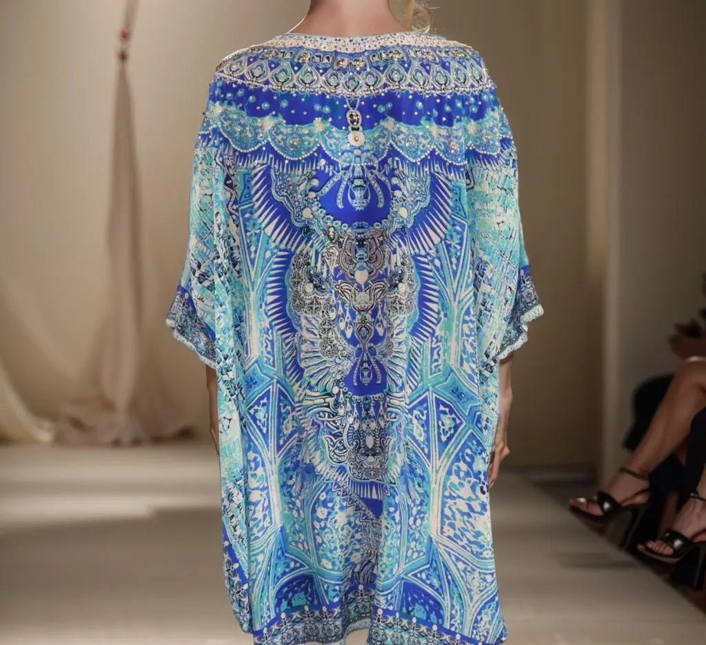 Silk Embellished Hi-Low Top/Kaftan Egyptian - Kaftans that Bling