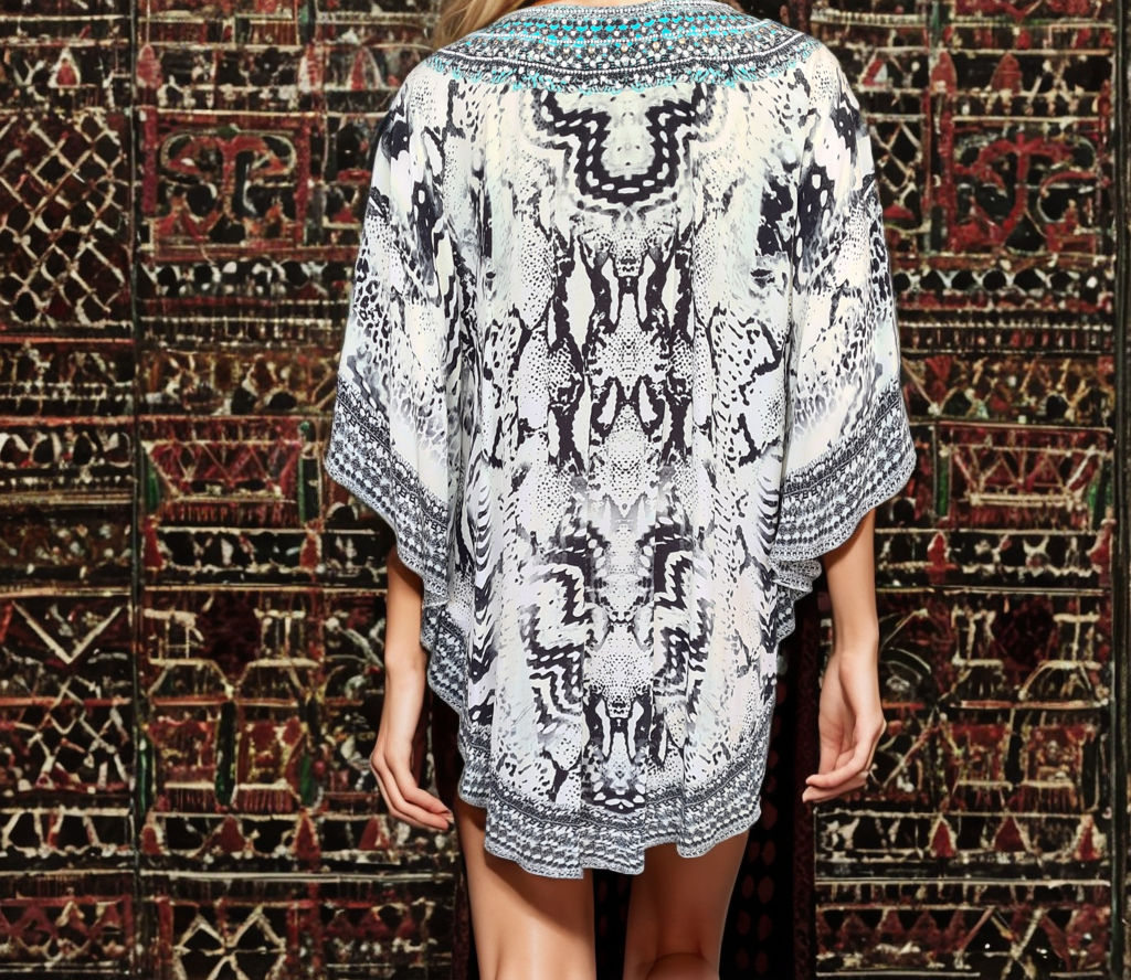 Silk Embellished Butterfly Top Tribal