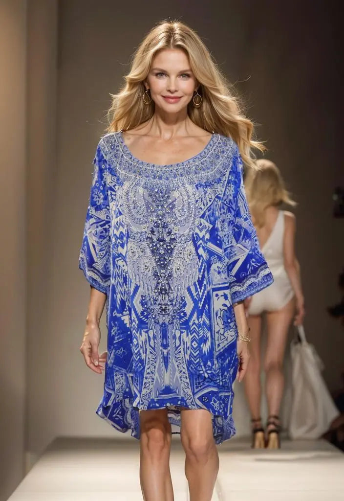 Silk Embellished Hi-Low Top/Kaftan Florence - Kaftans that Bling