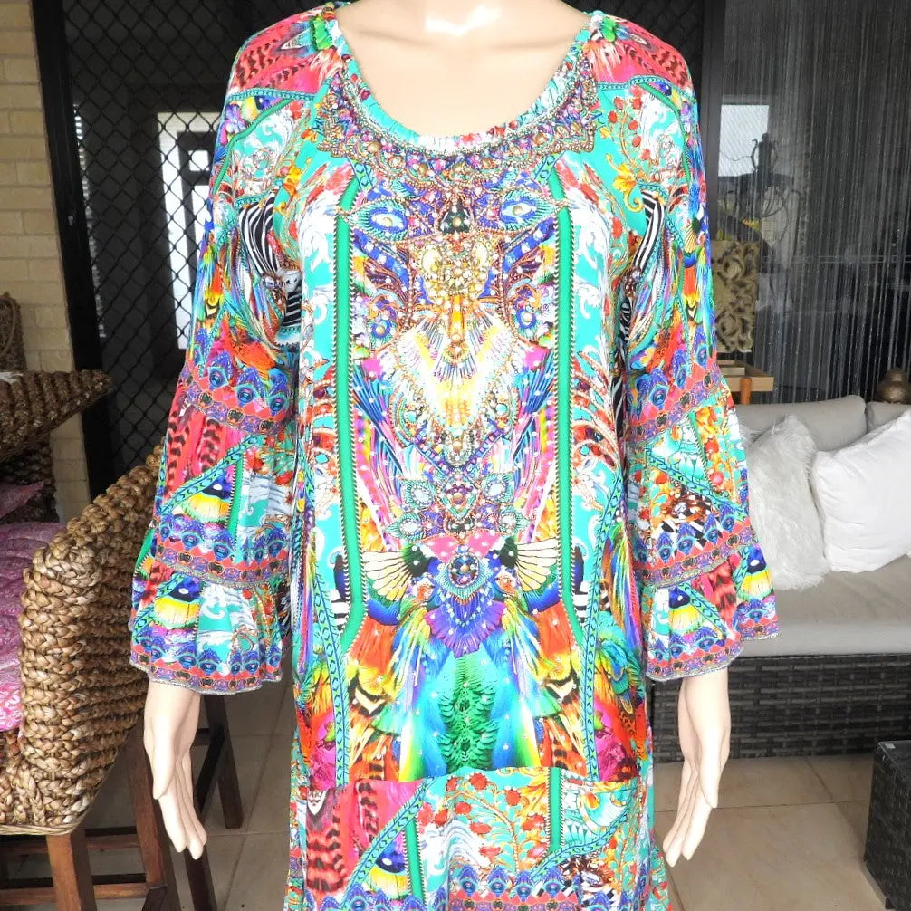 Amore silk gypsy dress Amore Silk Embellished Gypsy Dress fashion spectrum  Kaftans that Bling