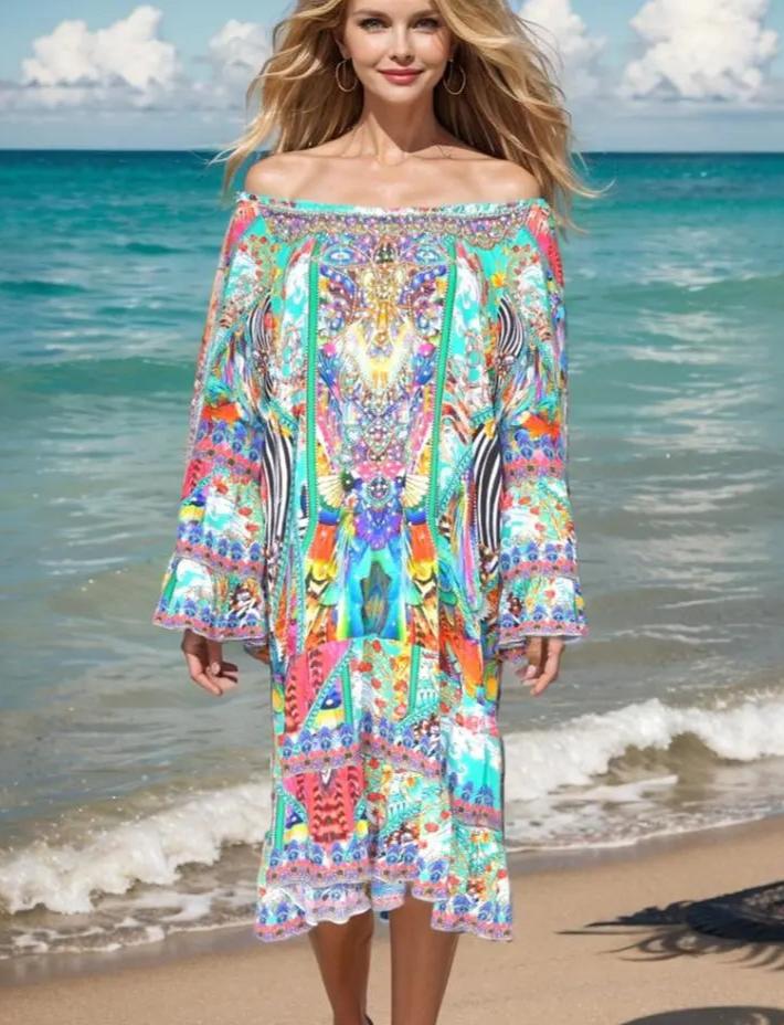 Amore silk gypsy dress Amore Silk Embellished Gypsy Dress fashion spectrum  Kaftans that Bling