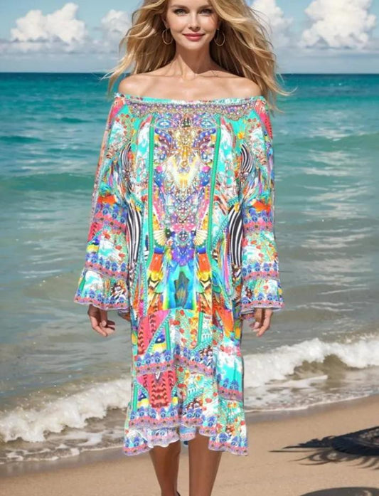 Amore silk gypsy dress Amore Silk Embellished Gypsy Dress fashion spectrum  Kaftans that Bling