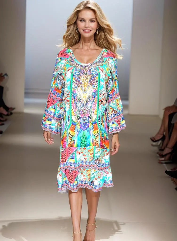 Amore silk gypsy dress Amore Silk Embellished Gypsy Dress fashion spectrum  Kaftans that Bling