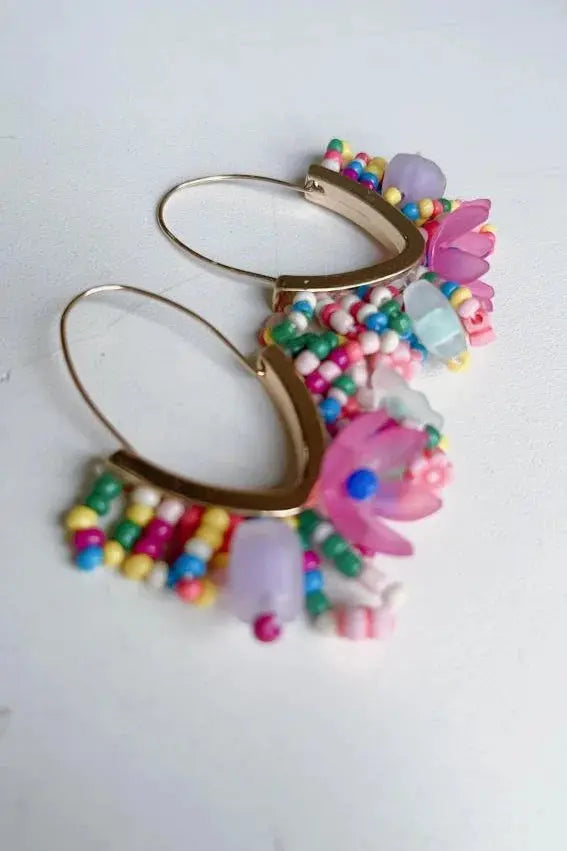 Beaded Floral Fun Earrings