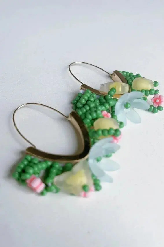 Beaded Floral Fun Earrings