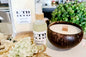 Deluxe soy candle set in reclaimed coconut shell with wood wick, room spray, and wax melts by Kaftans that Bling