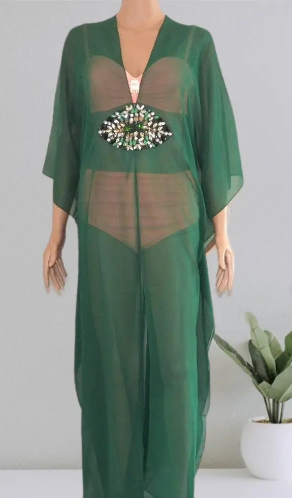 Hook Kaftan/Coverup-Emerald - Kaftans that Bling