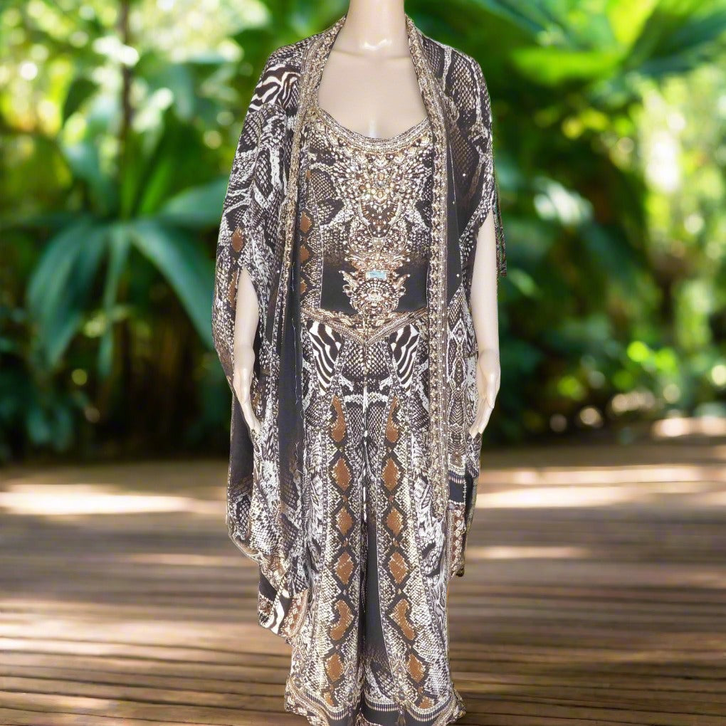 Silk Embellished wrap pants - kaftans that bling