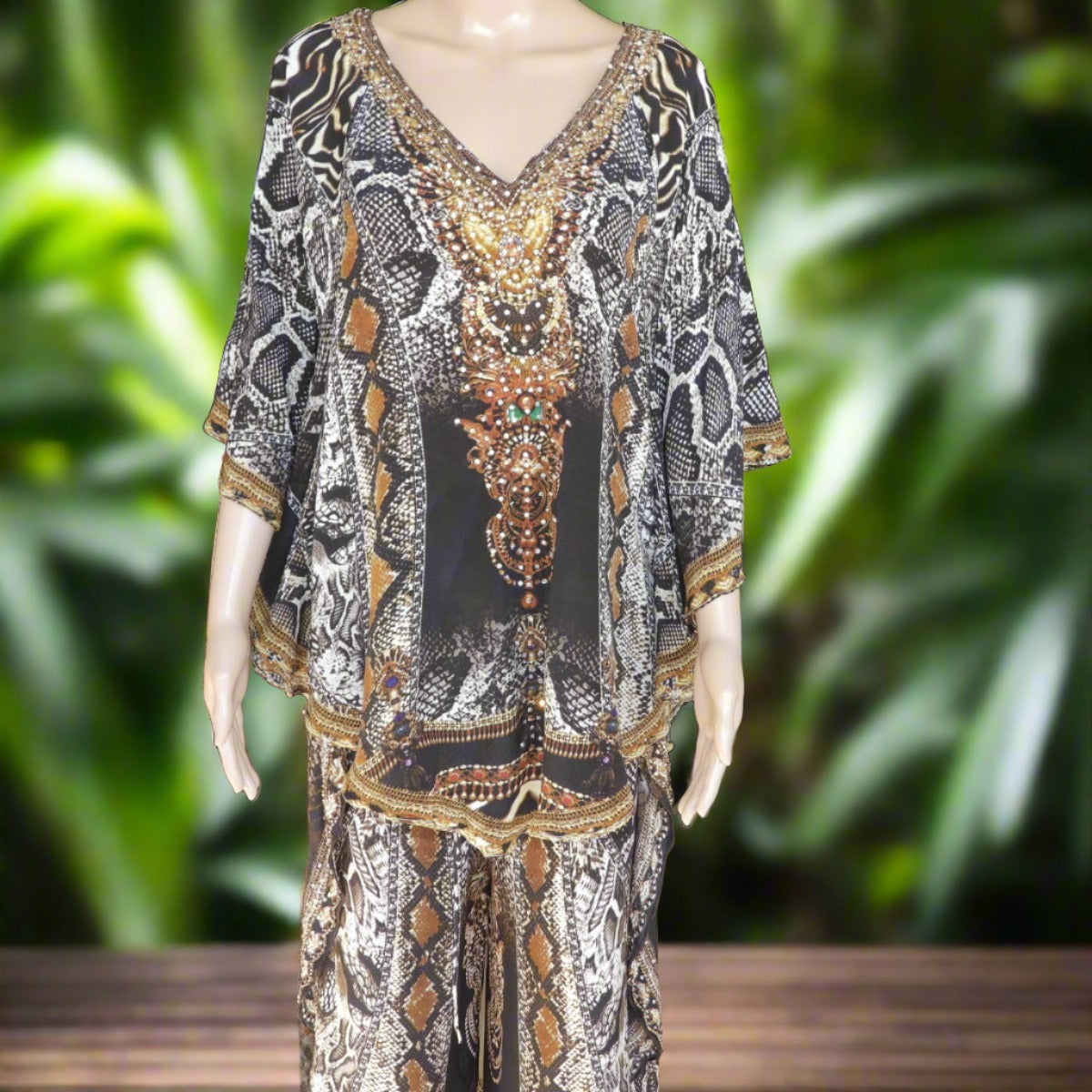 silk embellished t back camisole Silk Embellished Butterfly Top fashion spectrum  Kaftans that Bling