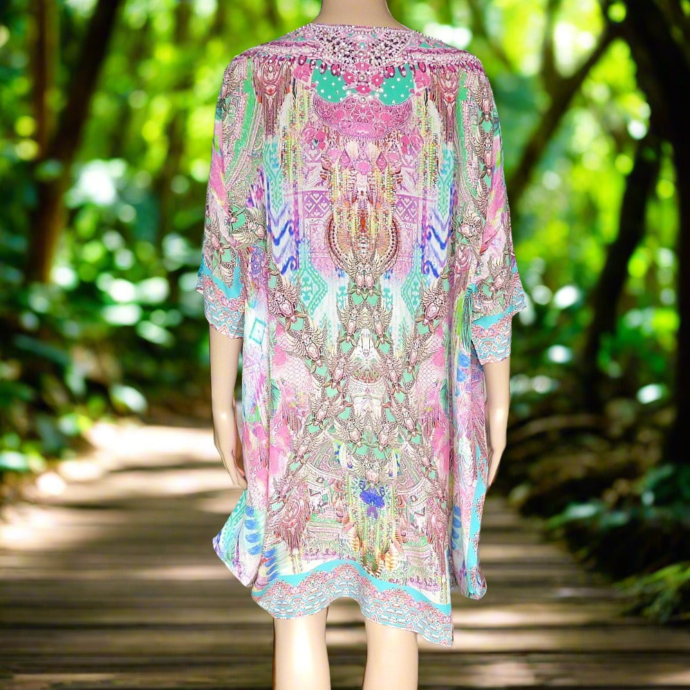 hi-lo kaftan/top Zahara Batwing Silk Embellished Hi-low Kaftan/Top by Fashion Spectrum Fashion Spectrum  Kaftans that Bling