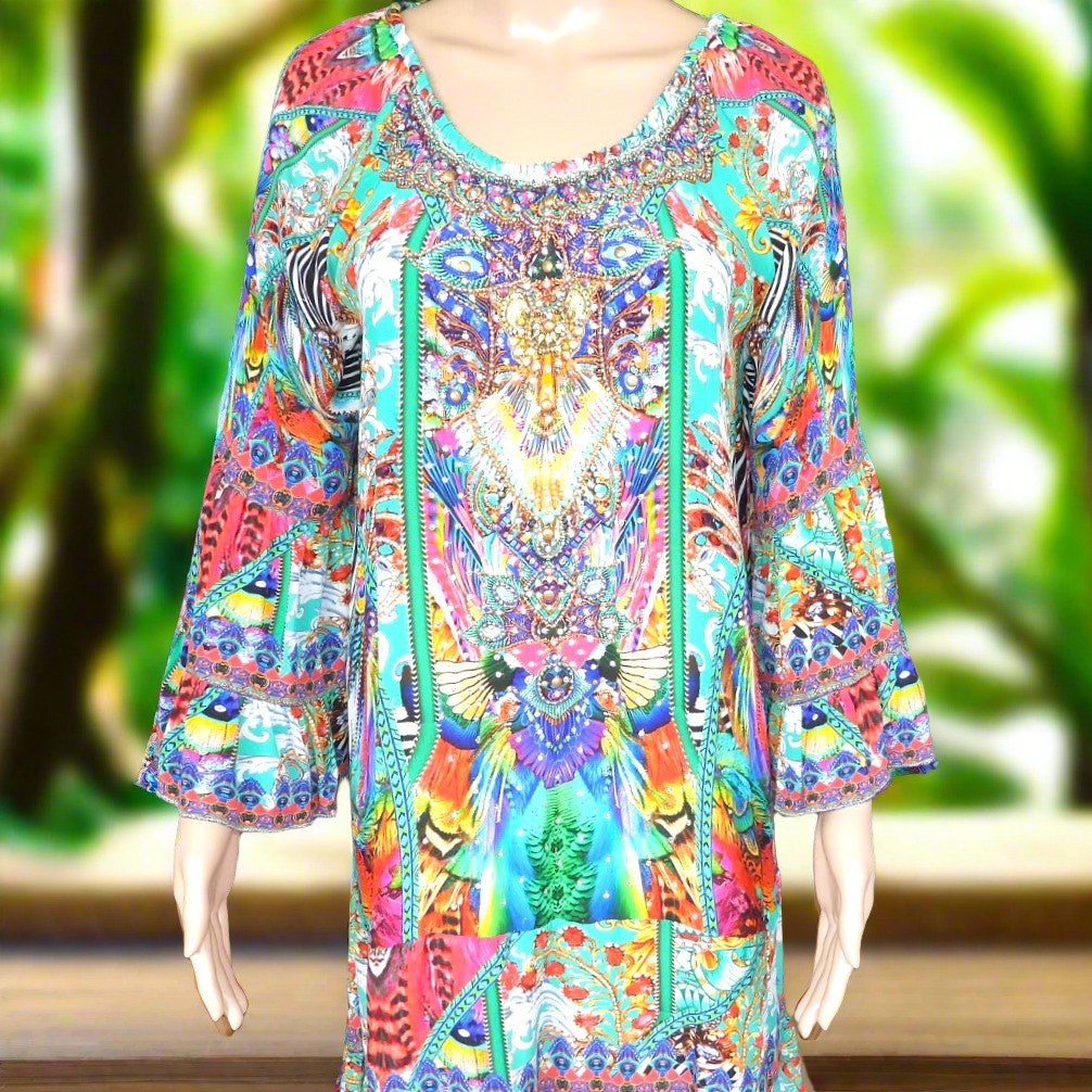 gypsy dress Amore Silk Embellished Gypsy Dress fashion spectrum  Kaftans that Bling