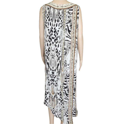 Silk Embellished Flyaway Top-dress Safari Blue