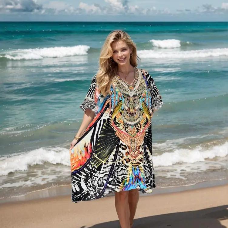 Dresses Amur short silk kaftan - kaftans that bling fashion spectrum  Kaftans that Bling