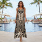 Long Silk Embellished Maxi Dress Cougar - Stylish Racerback Design