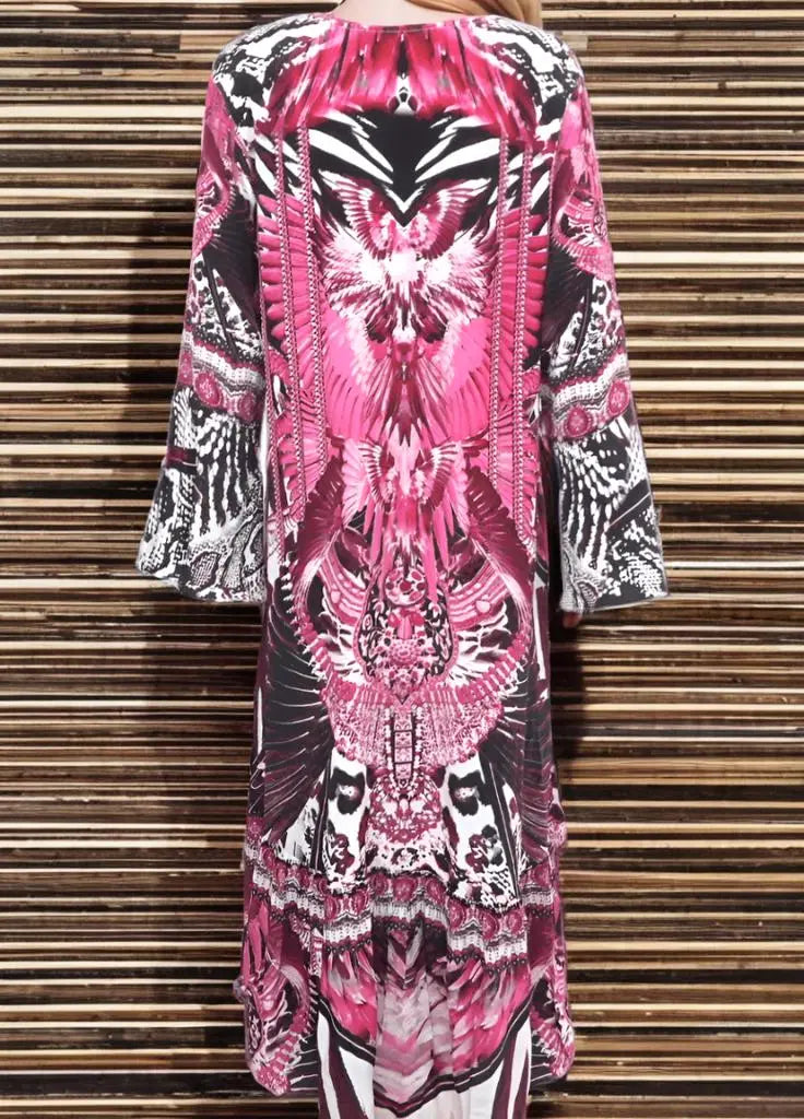 Dresses Silk Hi-Low Frill Dress - Amur-Pink-kaftans that bling fashion spectrum  Kaftans that Bling