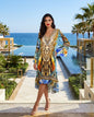 Silk Hi-Low Frill Dress Saffron- Multi-kaftans that bling