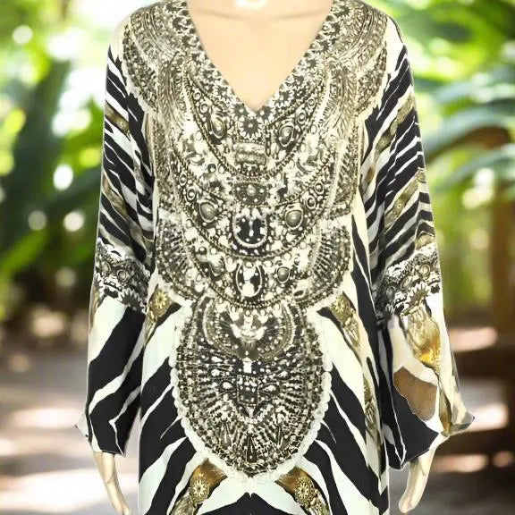 Silk Hi-Low Frill Dress - Zahara- kaftans that bling - Kaftans that Bling