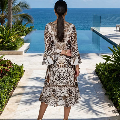 Silk Hi Low Frill Dress Ziraffe-by Fashion Spectrum