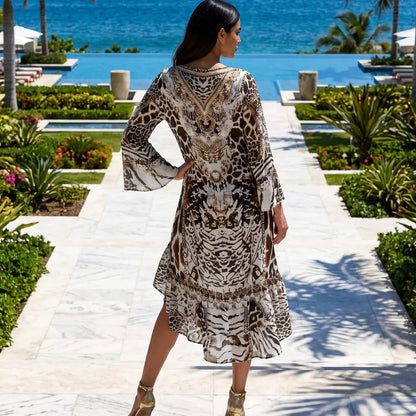 Silk Hi Low Frill Dress Ziraffe-by Fashion Spectrum