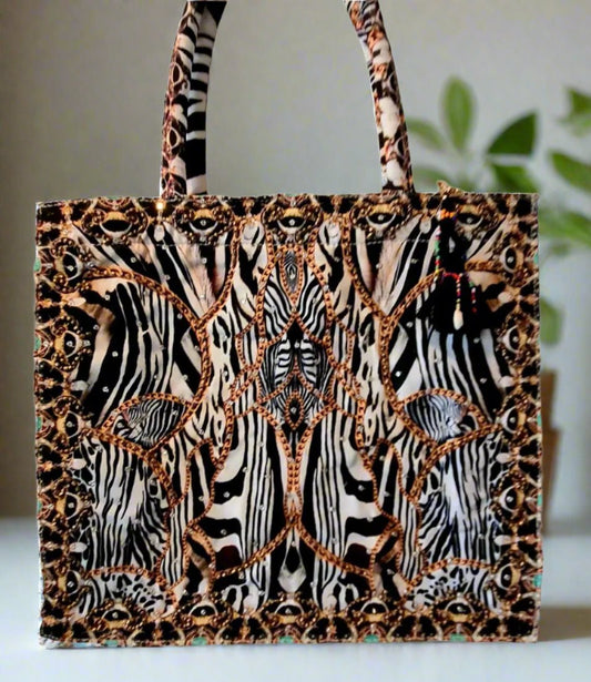 Large Embellished Tote Bag - Kaftans that Bling