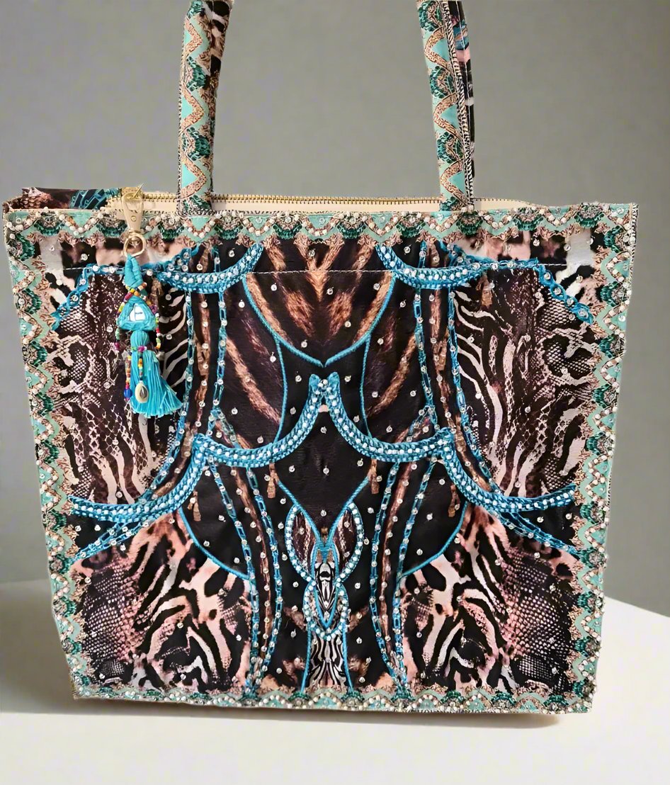 Embellished Tote Bag Large Embellished Tote Bag Fashion Spectrum  Kaftans that Bling