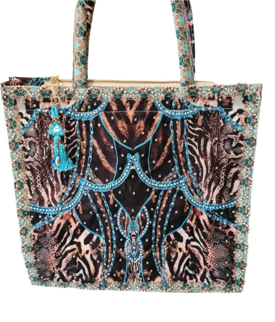 Embellished Tote Bag Large Embellished Tote Bag Fashion Spectrum  Kaftans that Bling