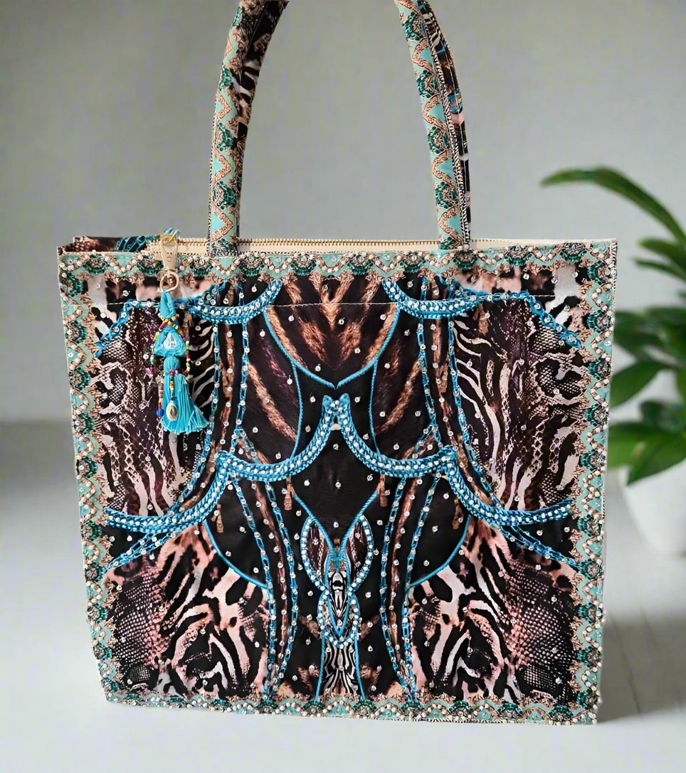 Embellished Tote Bag Large Embellished Tote Bag Fashion Spectrum  Kaftans that Bling