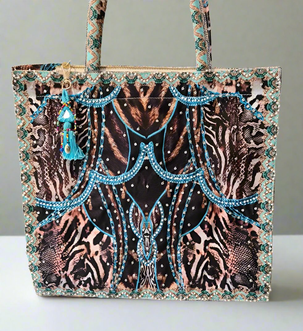 Embellished Tote Bag Large Embellished Tote Bag Fashion Spectrum  Kaftans that Bling