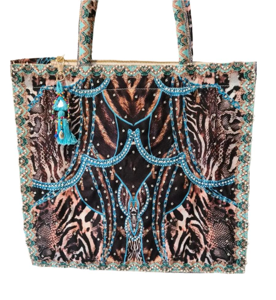 Embellished Tote Bag Large Embellished Tote Bag Fashion Spectrum  Kaftans that Bling