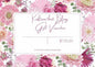 Kaftans that Bling gift card voucher with floral border and $150 value