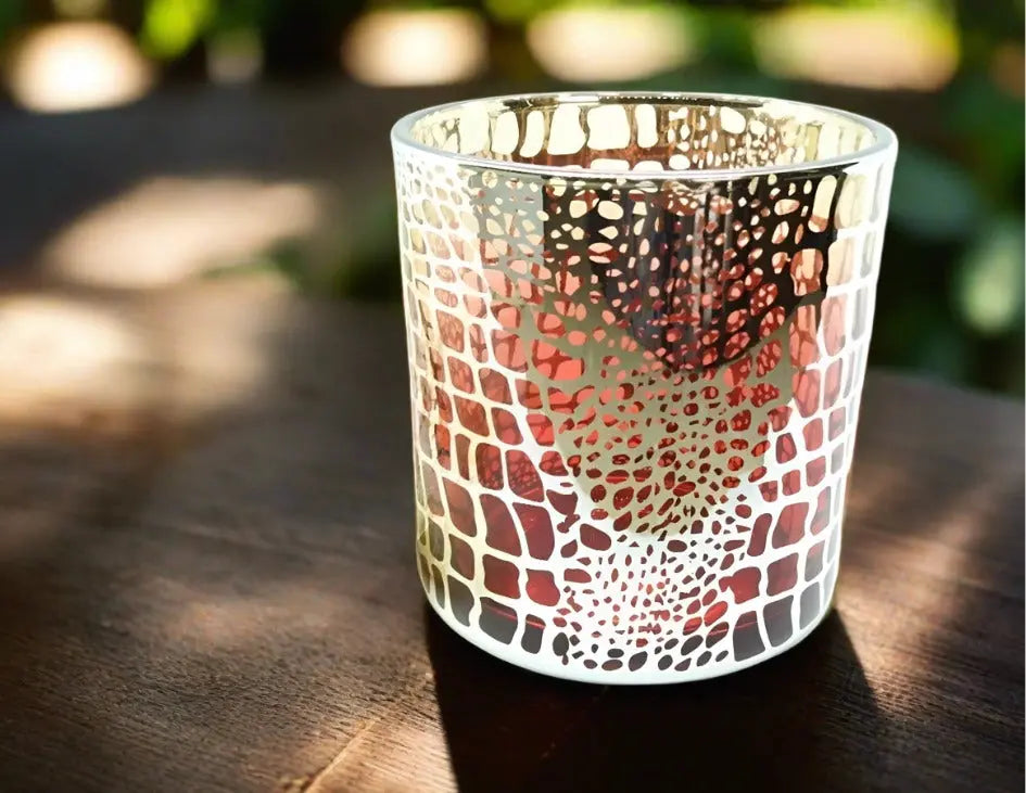 Red/Gold Crocodile Print Deluxe Soy Candle 550mls - Kaftans that Bling