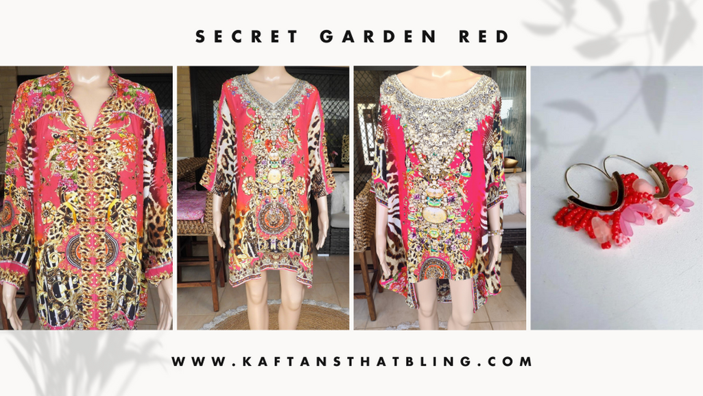 SECRET GARDEN collection is now available to purchase at Kaftans that Bling, your silk fashion specialist