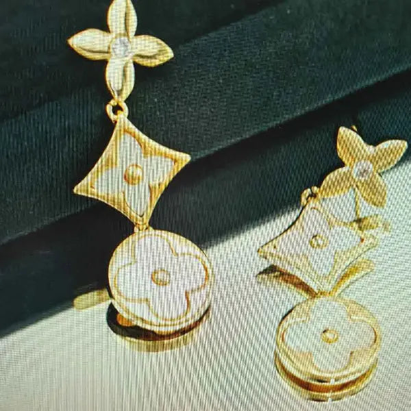 LV 24K Earrings at Kaftans that Bling 