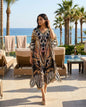 Long Embellished Silk Kaftan Ibis