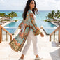 Long Embellished Silky Kimono Baroque