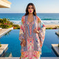 short Embellished Silky Kimono
