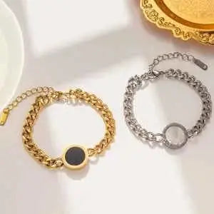 Luxurious Stainless Steel Bracelet mother of Pearl