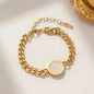 Luxurious Stainless Steel Bracelet mother of Pearl
