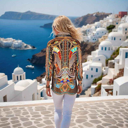 Silk Embellished Shirt Egyptian Brown