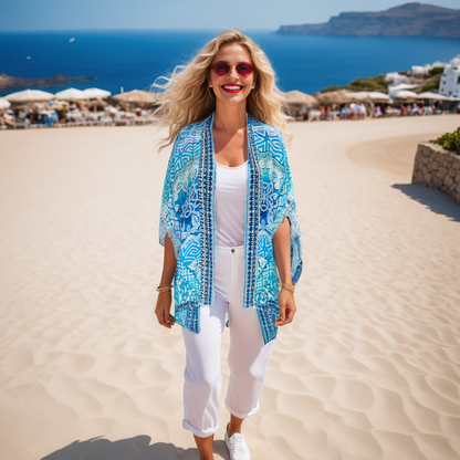 Short Silk Embellished Cape Luna at Kaftans that Bling 