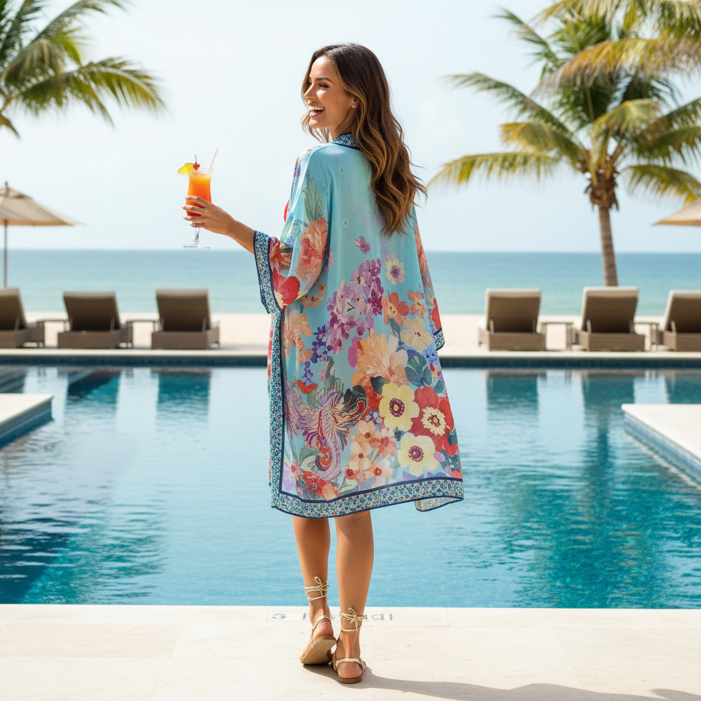 Pure Silk Kimono Blossom by Kaftans that Bling