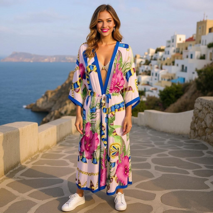 Printed Playful Kimono coverup at Kaftans that Bling&nbsp;