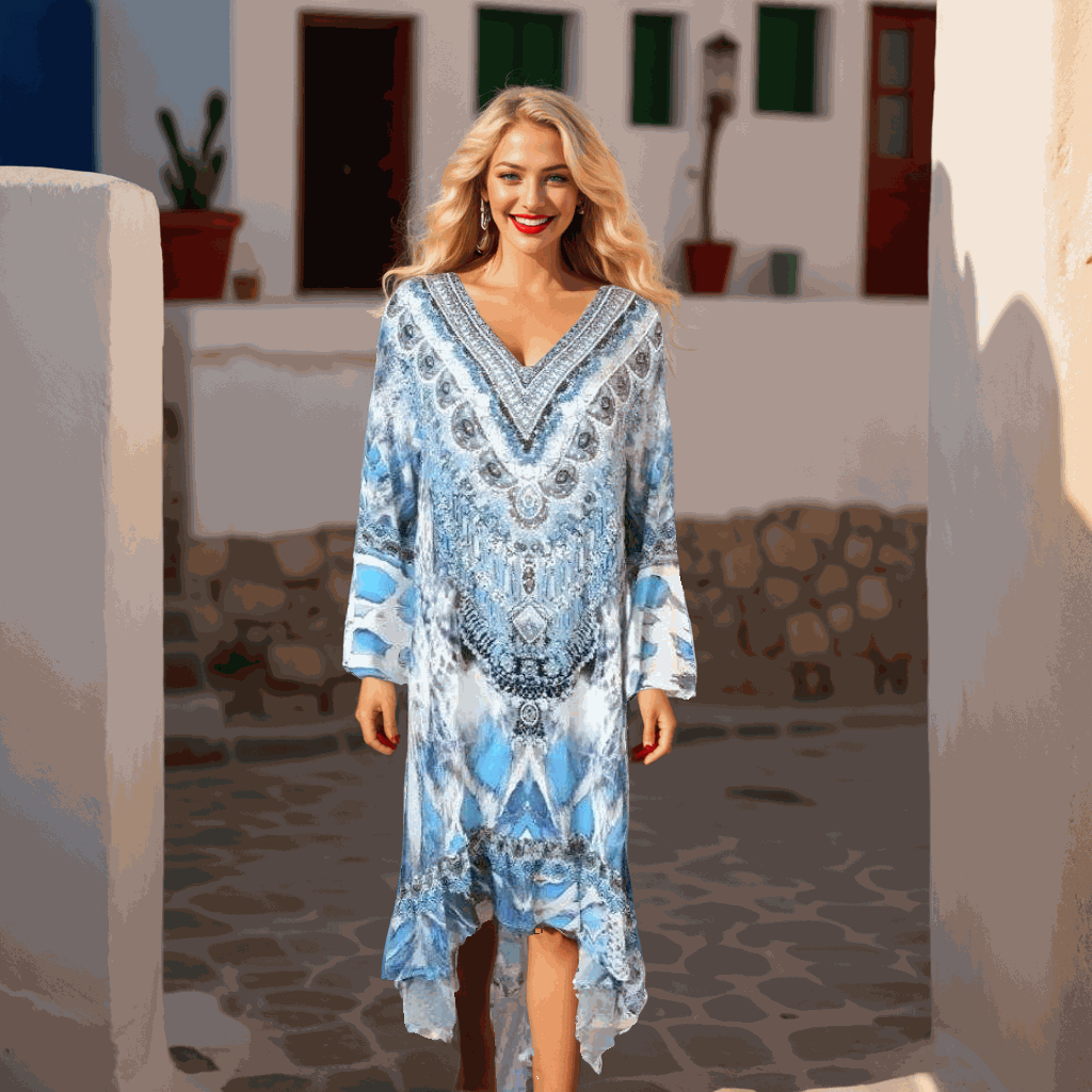 Silk Hi-Low Frill Dress - Paluma- by Fashion Spectrum