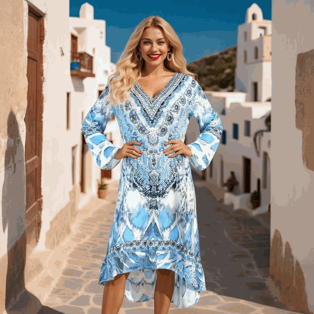 Silk Hi-Low Frill Dress - Paluma- by Fashion Spectrum