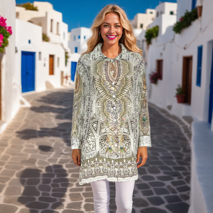 Silk Button Down Shirt- Egyptian