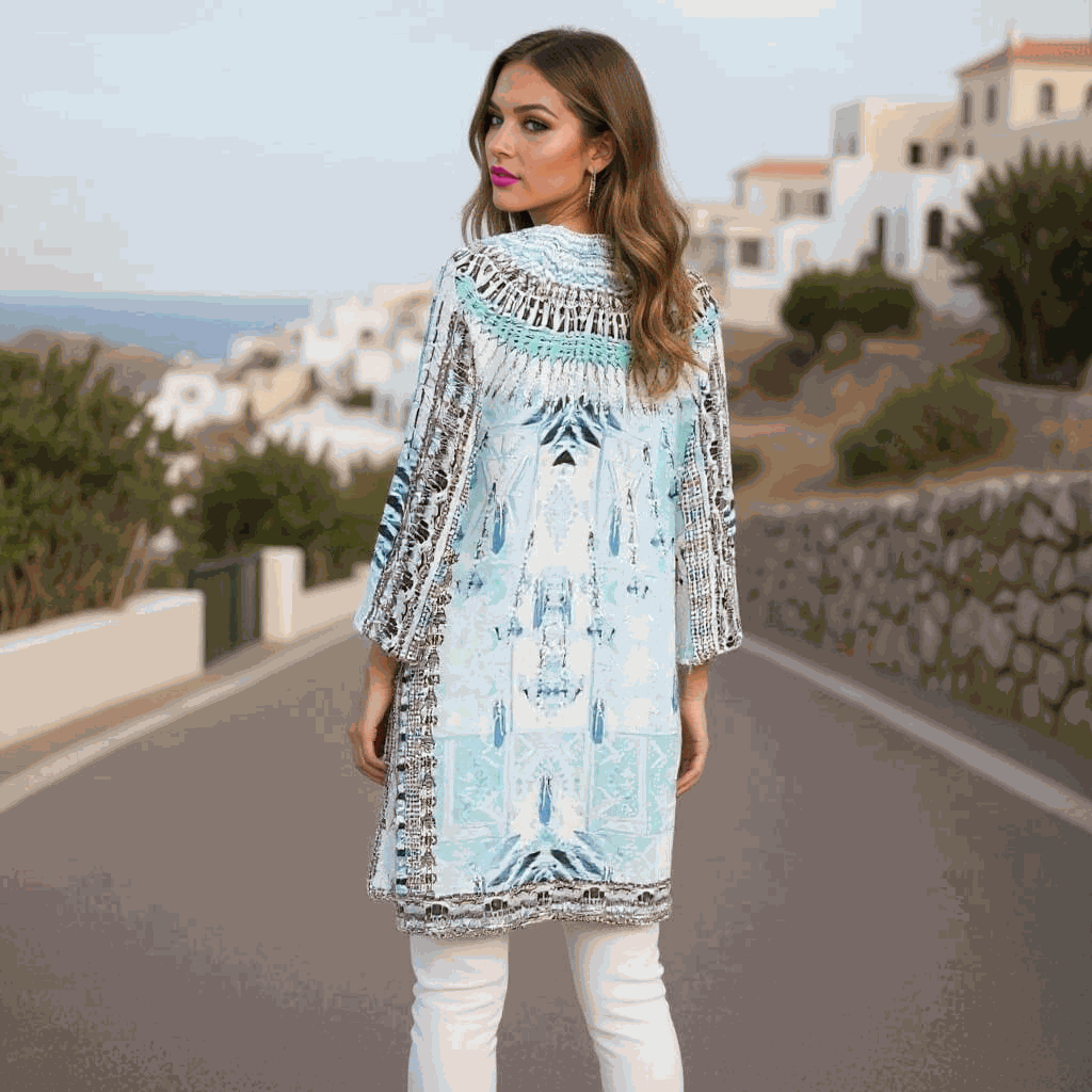 Cleopatra Silk Hand beaded Tunic Dress by Fashion Spectrum