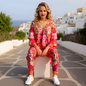 Silky Lycra Leggings Parisian Rose by Kaftans that Bling